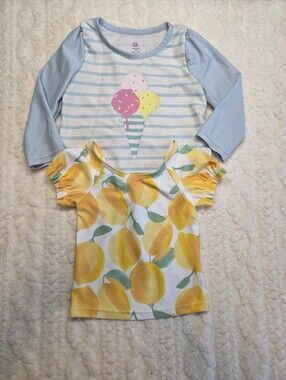 Baby Girl Swim Top Bundle GAP 12-18M Carter’s 12M Ice Cream Lemons Rash Guard